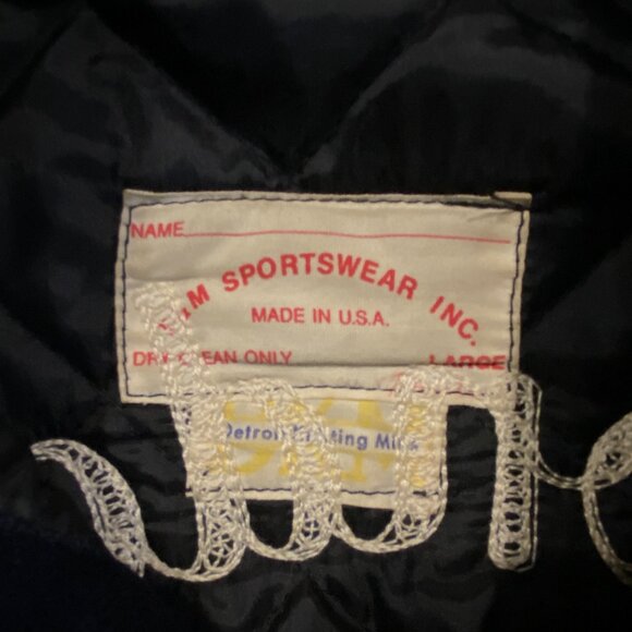 Vtg 1991 Detroit Knitting Mills football leather varsity jacket - Picture 4 of 4